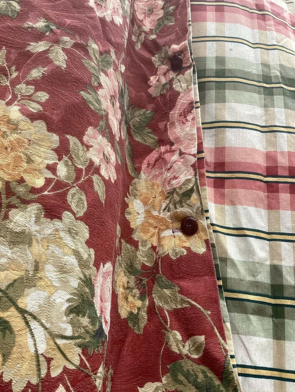 🌺🌼 Summer DUVET   QUEEN PEONIES & HYDRANGEAS PLAID EPLC
